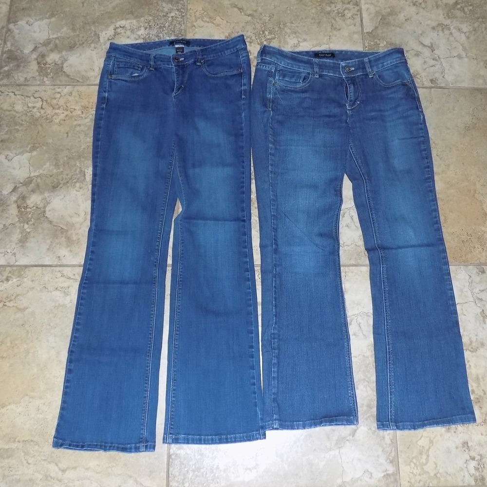 White House Black Market Contour Boot Leg Jeans Womens 8R‎ Blue Good 2 Pairs